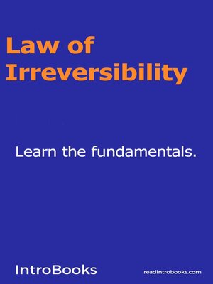 cover image of Law of Irreversibility